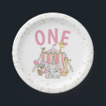 Pink Carnival Circus Kid's 1st Birthday Paper Plates<br><div class="desc">Create your own first birthday party paper plates! Personalize this design with your own text. You can further customize this design by selecting the "Edit Details" link if desired. -p</div>