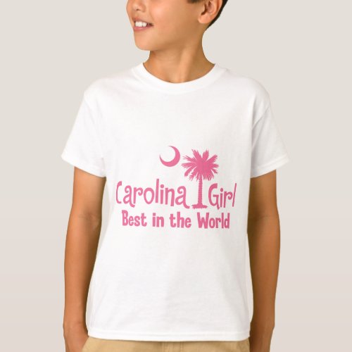 Pink Carolina Girl Best in the World T_Shirt