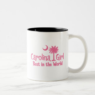 Pink Carolina Girl Best in the World Two-Tone Coffee Mug