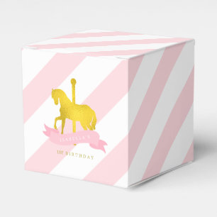 Pink Carousel Horse Birthday Party Favor Boxes