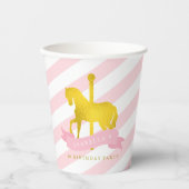 Pink Carousel Horse Birthday Party Paper Cup | Zazzle