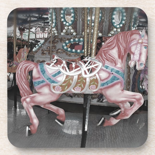 Pink carousel horse coaster (Front)