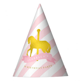 Pink Carousel Horse Girl's Birthday Party Hat