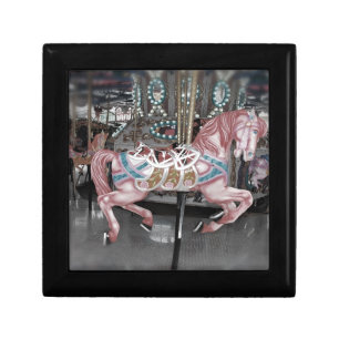 Pink carousel horse jewelry box