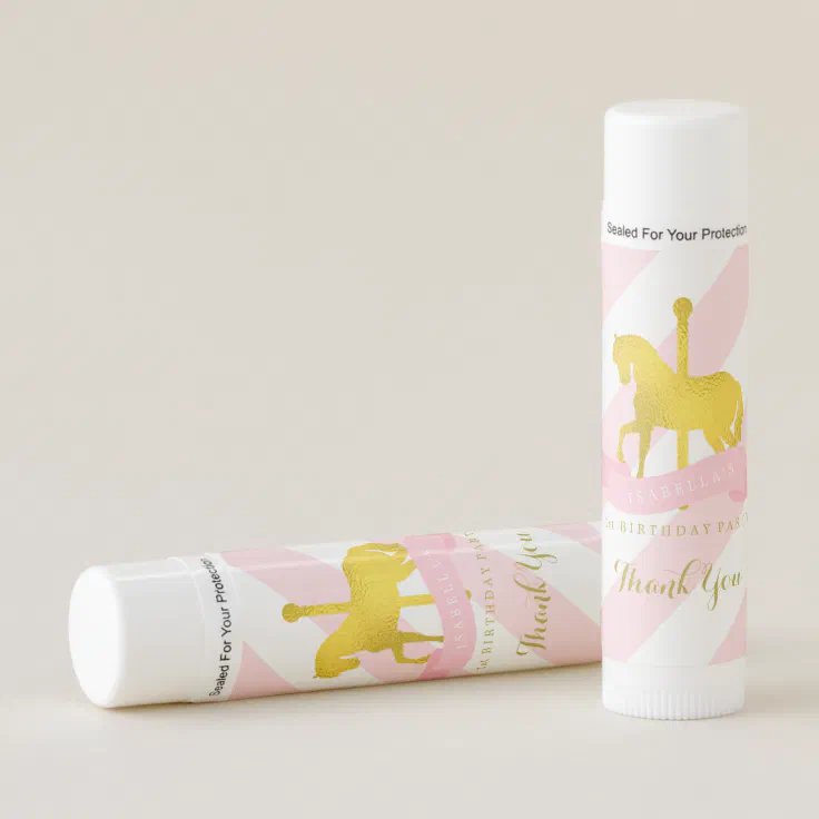 Pink Carousel Horse Lip Balm Zazzle
