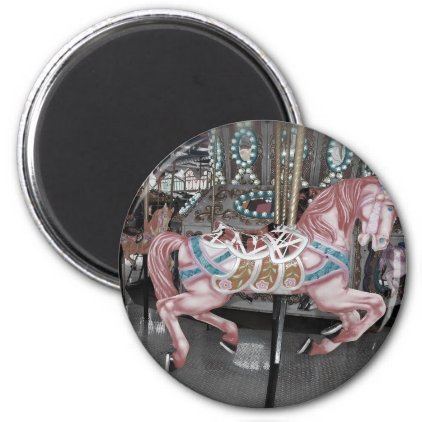 Pink carousel horse magnet