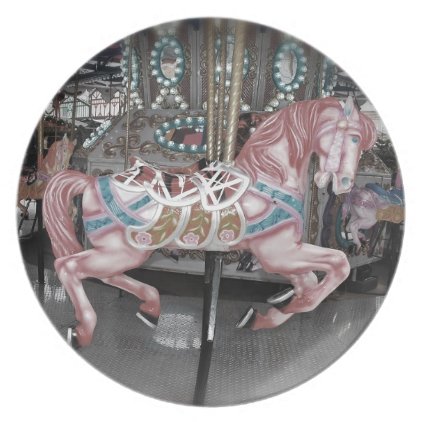 Pink carousel horse plate