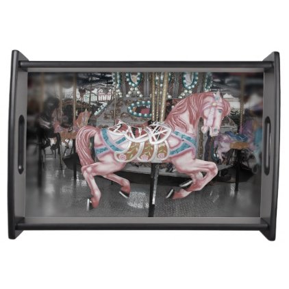 Pink carousel horse serving tray