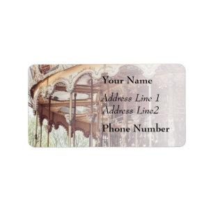 Pink Carousel In Paris, France, Trocadero Label