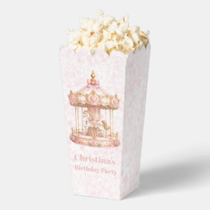 Pink Carousel Princess Birthday Party Favor Boxes