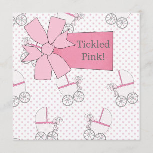 Pink Carriage Baby Girl Shower Invitation