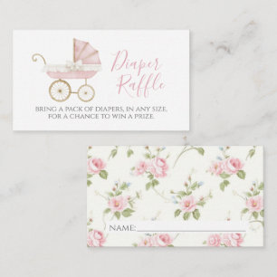 Pink Carriage Diaper Raffle Card