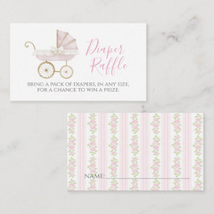 Pink Carriage Diaper Raffle Card