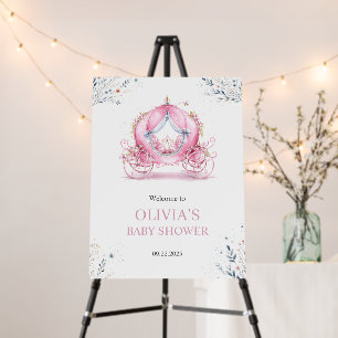 Pink Carriage, Floral, Elegant Foam Board