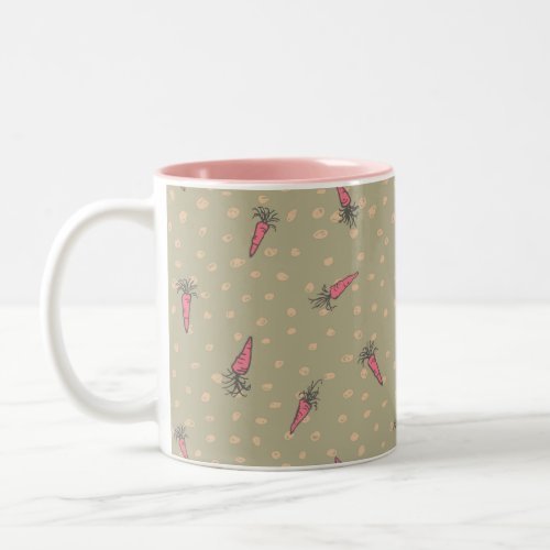 Pink Carrots Mug Springtime Easter Two_Tone Coffee Mug