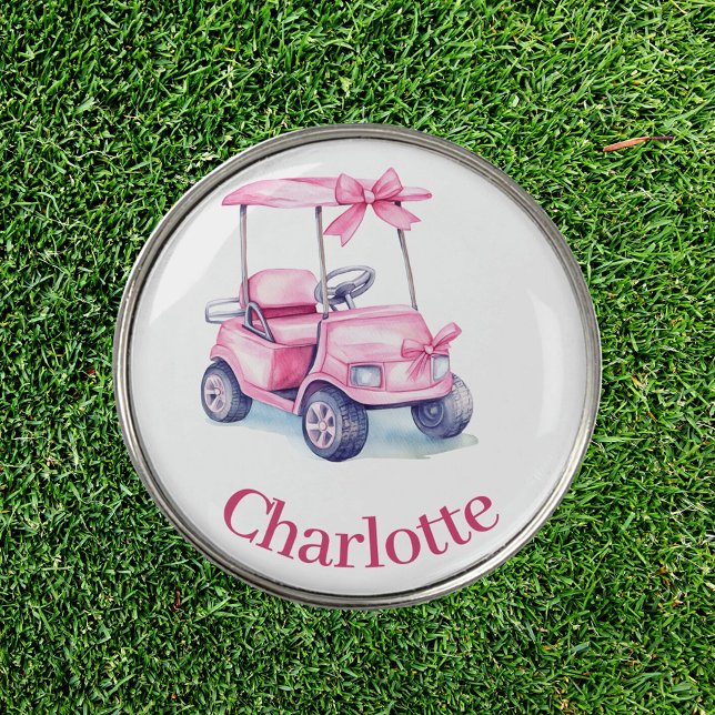 Pink cart name  golf ball marker (Creator Uploaded)