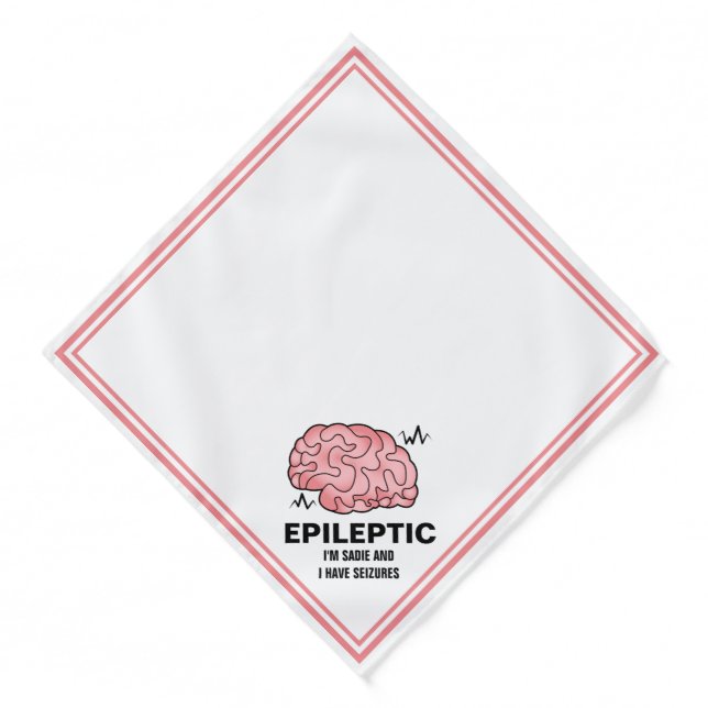 Pink Cartoon Brain Epilepsy Awareness Bandana (Front)