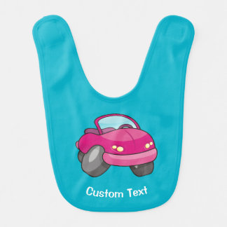 Pink Cartoon Car Bib