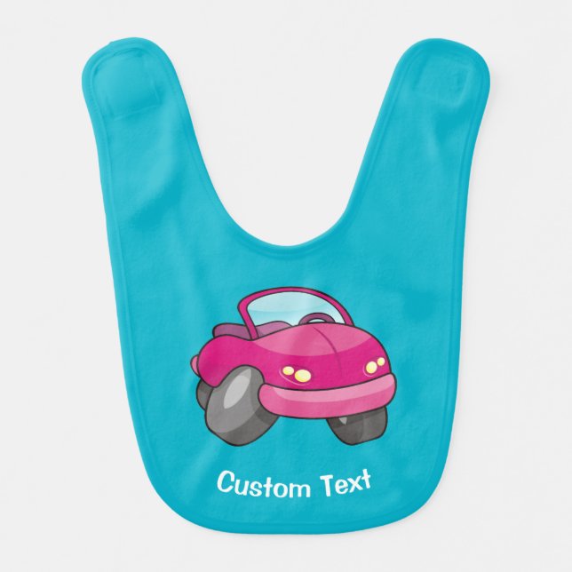 Pink Cartoon Car Bib (Front)