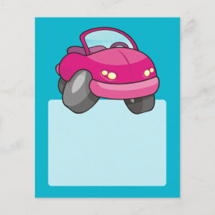 Pink Cartoon Car Flyer