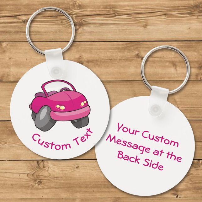 Pink Cartoon Car Keychain (Creator Uploaded)