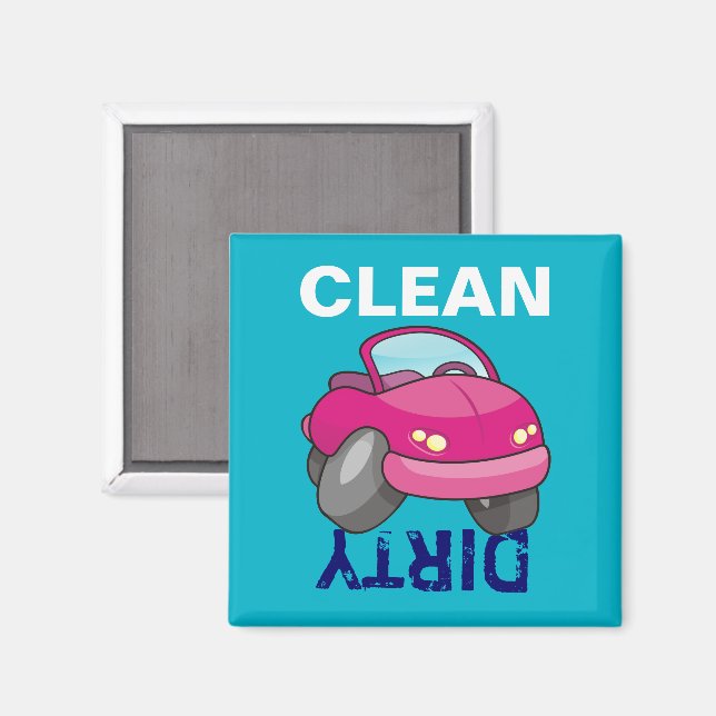 Pink Cartoon Car Magnet (Front/Back)