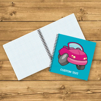 Pink Cartoon Car Notebook