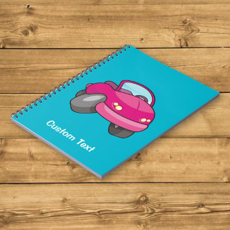 Pink Cartoon Car Notebook