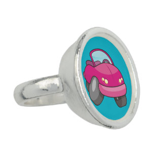 Pink Cartoon Car Ring