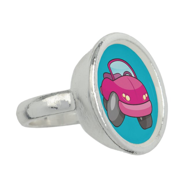 Pink Cartoon Car Ring (Side)