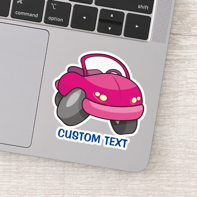 Pink Cartoon Car Sticker (Detail)
