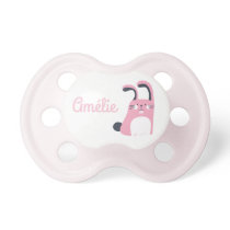 Pink cartoon lovely bunny dummy with name