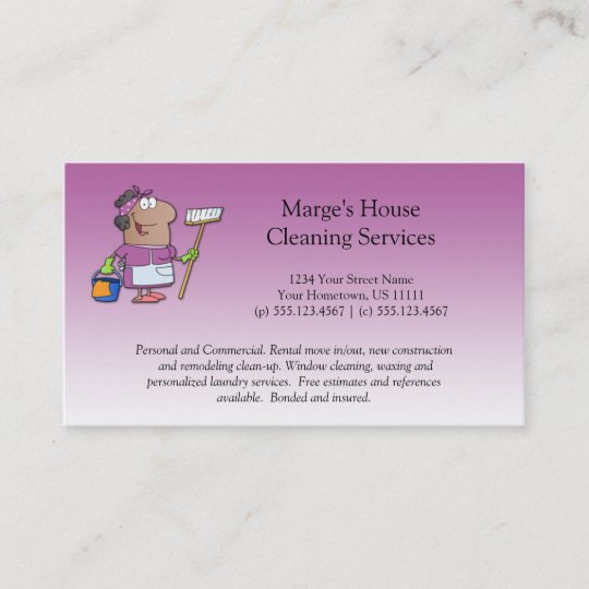 Pink Cartoon Maid House Cleaning Customer Loyalty | Zazzle.com