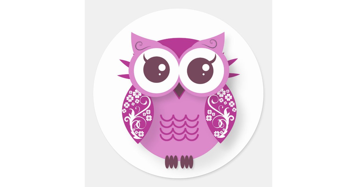 pink animated owls