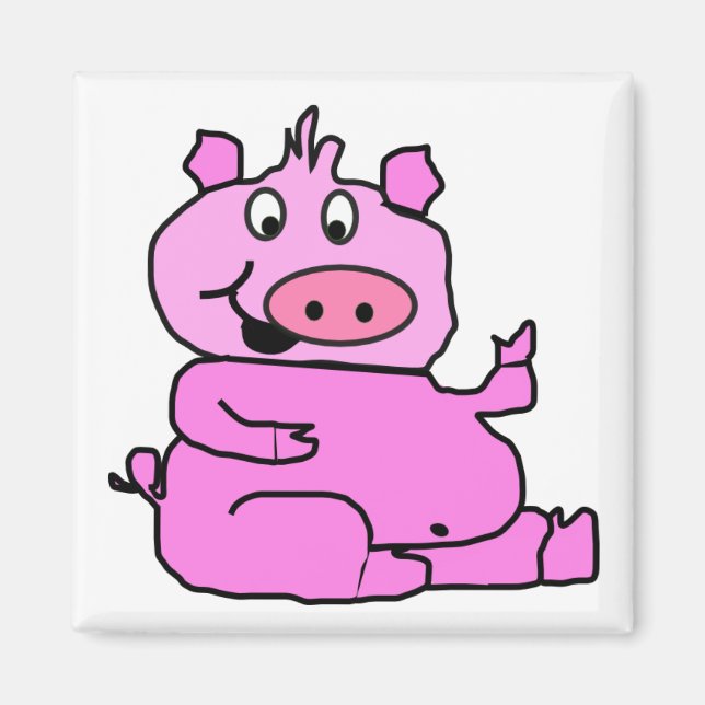 Pink Cartoon Pig Magnet (Front)