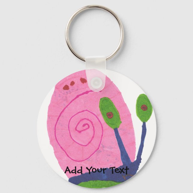 Pink Cartoon Snail Keychain (Front)