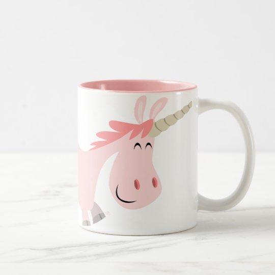 Pink Cartoon Unicorn mug | Zazzle.com