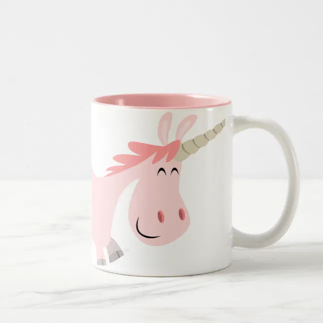 Pink Cartoon Unicorn mug | Zazzle