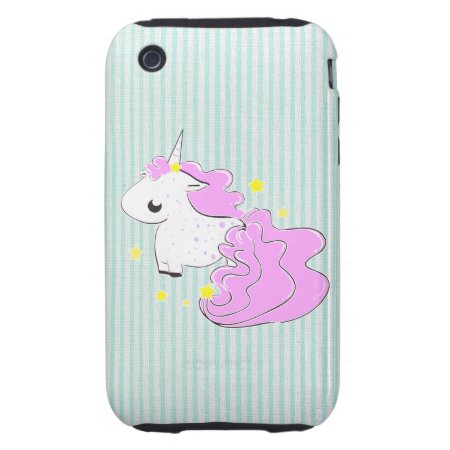 Pink Cartoon Unicorn With Stars Iphone 3g/3gs Case