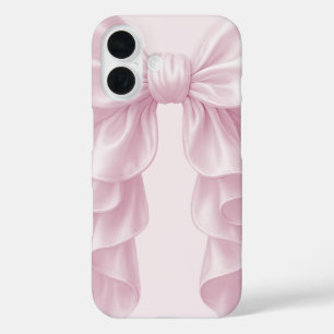 Pink Cascade Ruffle Bow Elegant Posh Girly iPhone 16 Case