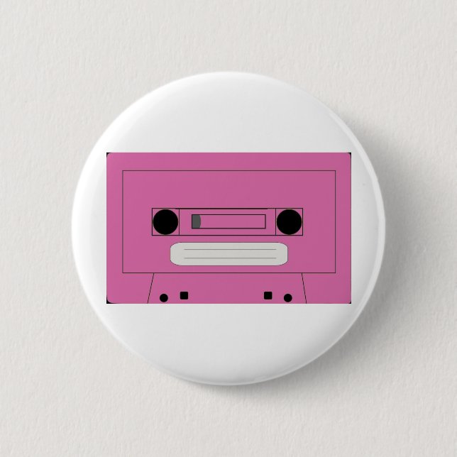Pink casette badge button (Front)