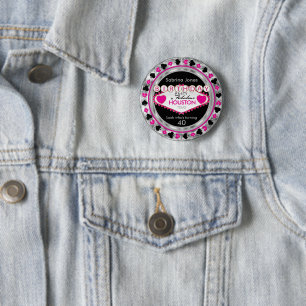 Pink Casino Birthday Party  - DIY City & State Button