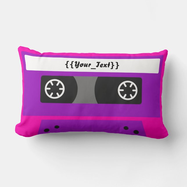 Pink Cassette Tape Lumbar Pillow (Front)