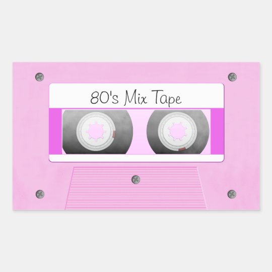 Pink Cassette Tape Rectangular Sticker