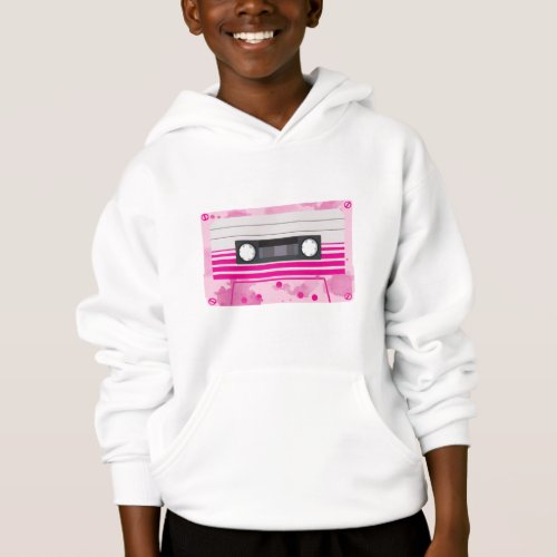 Pink Cassette Tape with Pink Splashes Hoodie