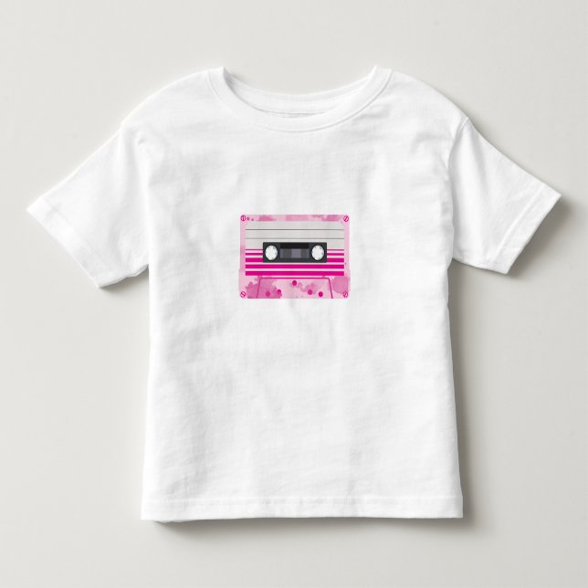 Pink Cassette Tape with Pink Splashes Toddler T-shirt (Front)