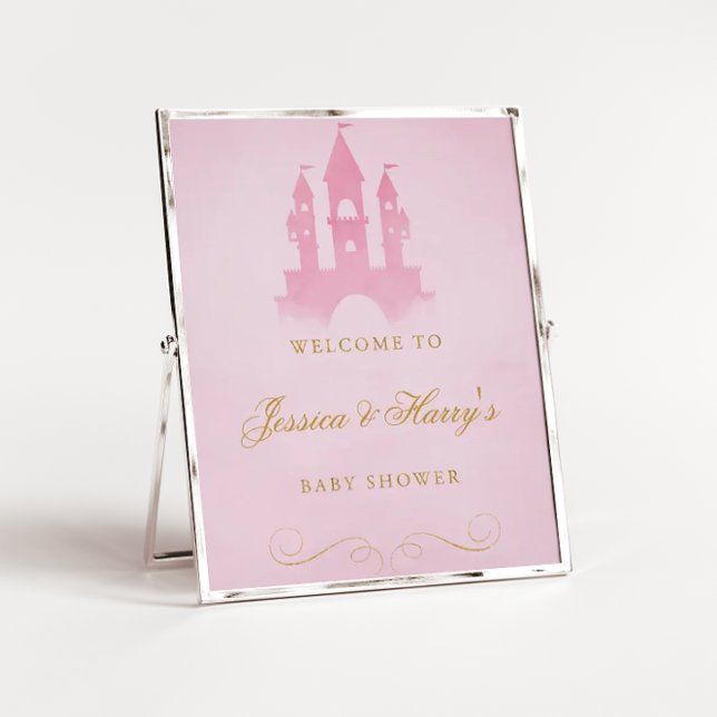 Pink Castle Girl Baby Shower Welcome Poster (Creator Uploaded)