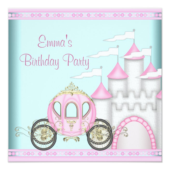 Pink Castle S Princess Birthday Invitation Zazzle Pink Castle S Princess Birthday