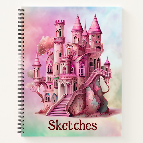 Pink Castle Kids Sketch  Notebook