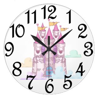 Pink Castle Large Clock